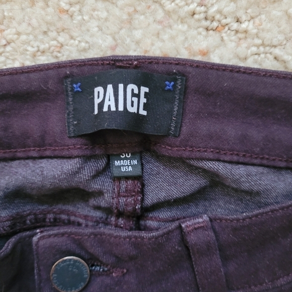 Paige Maroon Verdugo Ankle Jeans - Picture 5 of 7